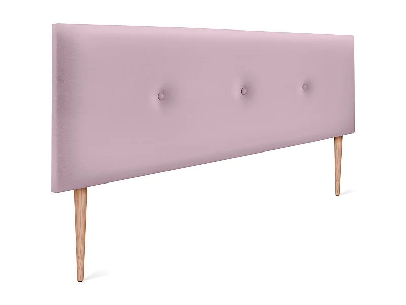 DHOME Tête de lit simili cuir lisse avec Boutons 160x105cm avec pieds Lits 150/160 - Rose