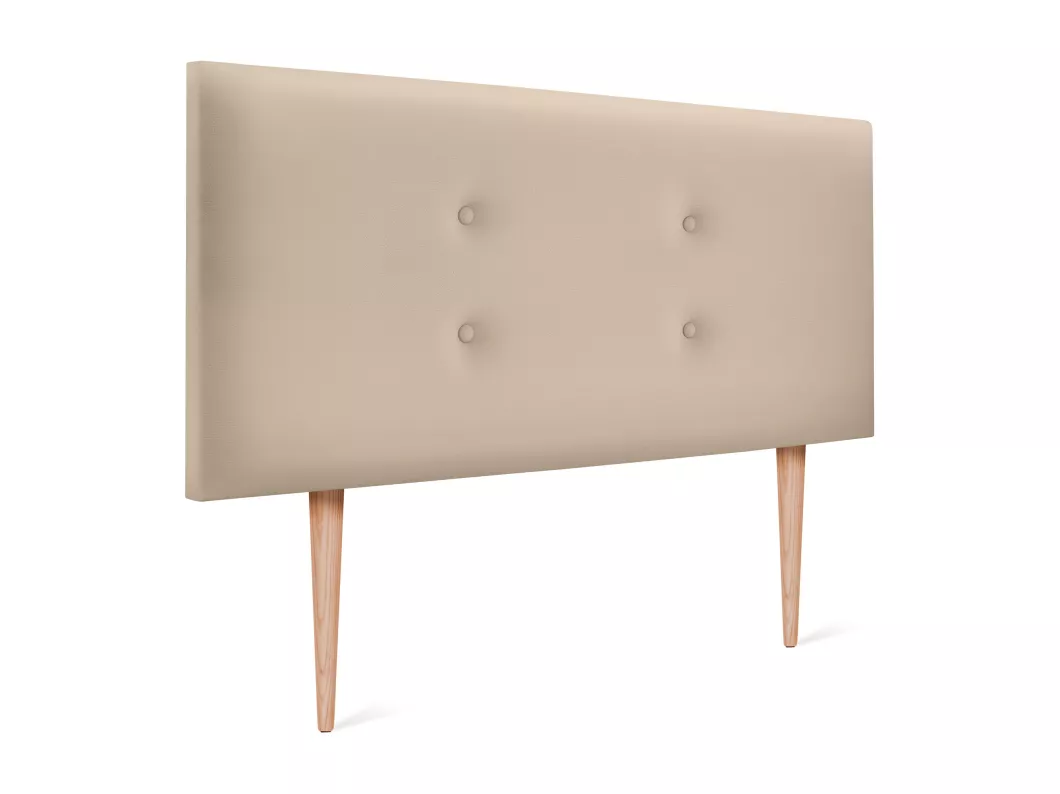 Kauf Unique DHOME Kopfteil aus Kunstleder mit 2 Reihen Knöpfen 110x105cm Mit Beinen Betten 105 - Beige