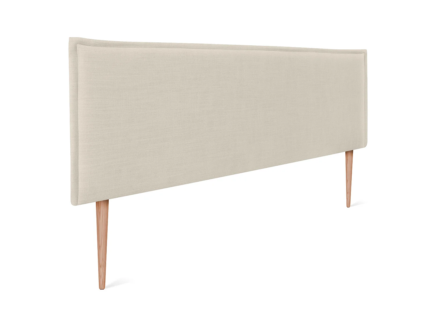 DHOME Tête de lit en lin naturel lisse avec garniture 145x105cm avec pieds Lits 135/140 - Beig
