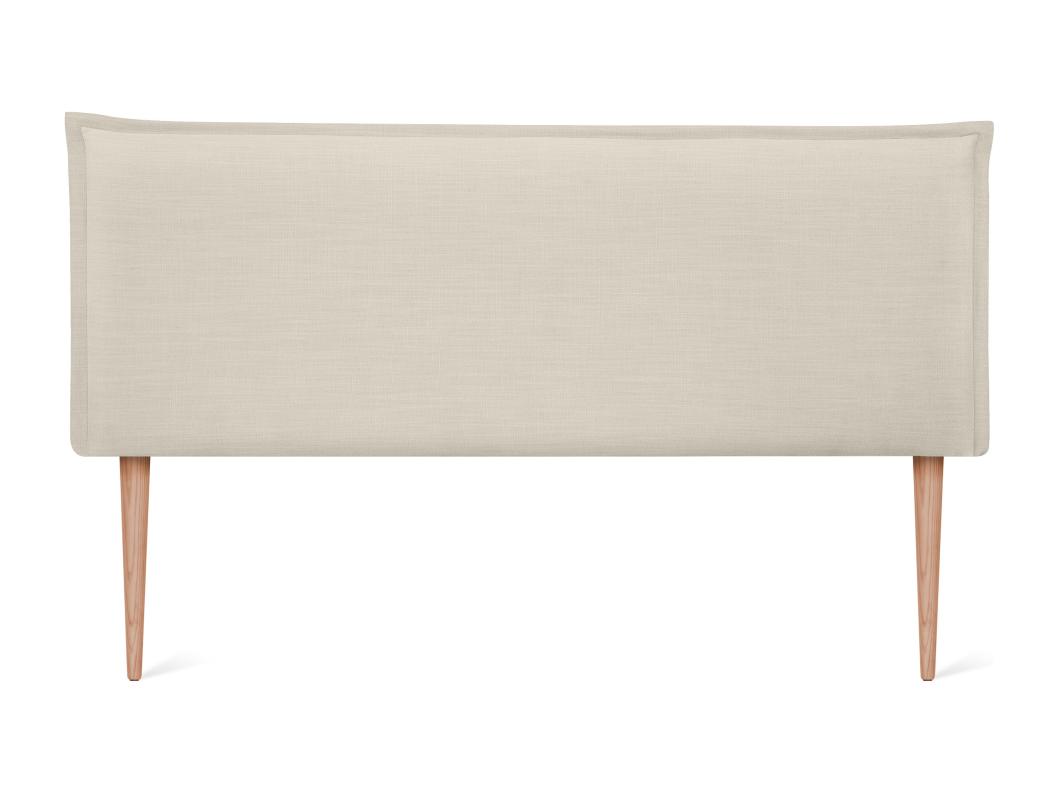 DHOME Glad natuurlijk linnen hoofdeinde met bies 145x105cm met bedpoten 135/140 - Beige