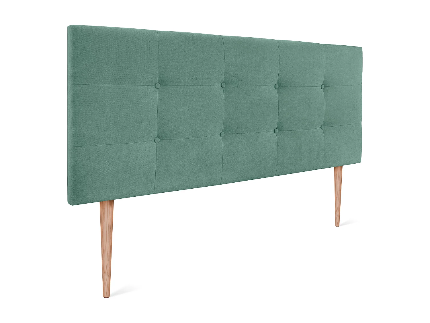 DHOME Hoofdeinde van Aqualine-stof capitonné tot op de vloer 135x120cm Bedden 120/135 - Beige