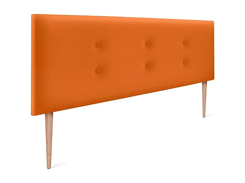 DHOME Kunstleer Hoofdbord met 2 Rijen Knopen 160x105cm met Bedpoten 150/160 - Oranje