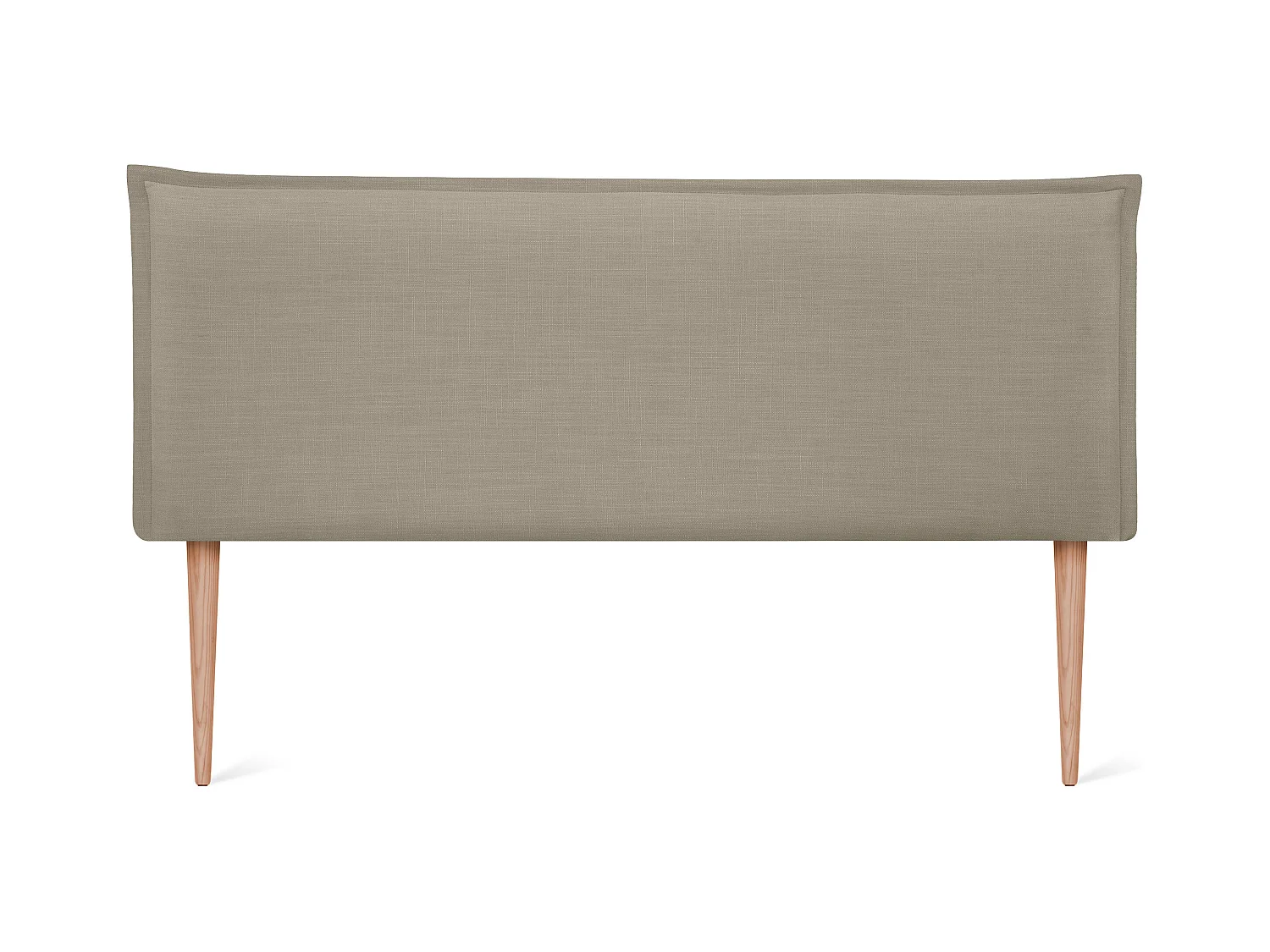 DHOME Tête de lit en lin naturel lisse avec garniture 145x105cm avec pieds Lits 135/140 - Terre