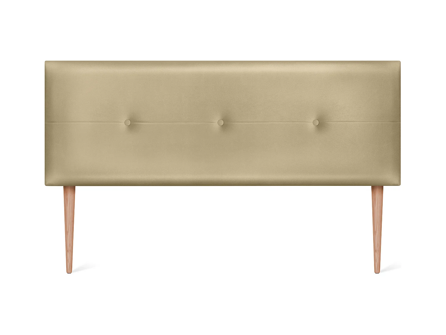 DHOME Tête de lit similicuir avec Boutons 135x105cm avec pieds Lits 120/135 - Champagne