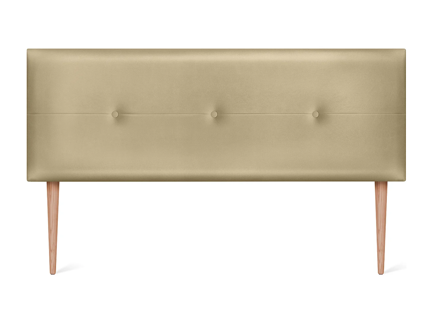 DHOME Kunstleer hoofdeinde met knopen 135x105cm met bedpoten 120/135 - Champagne