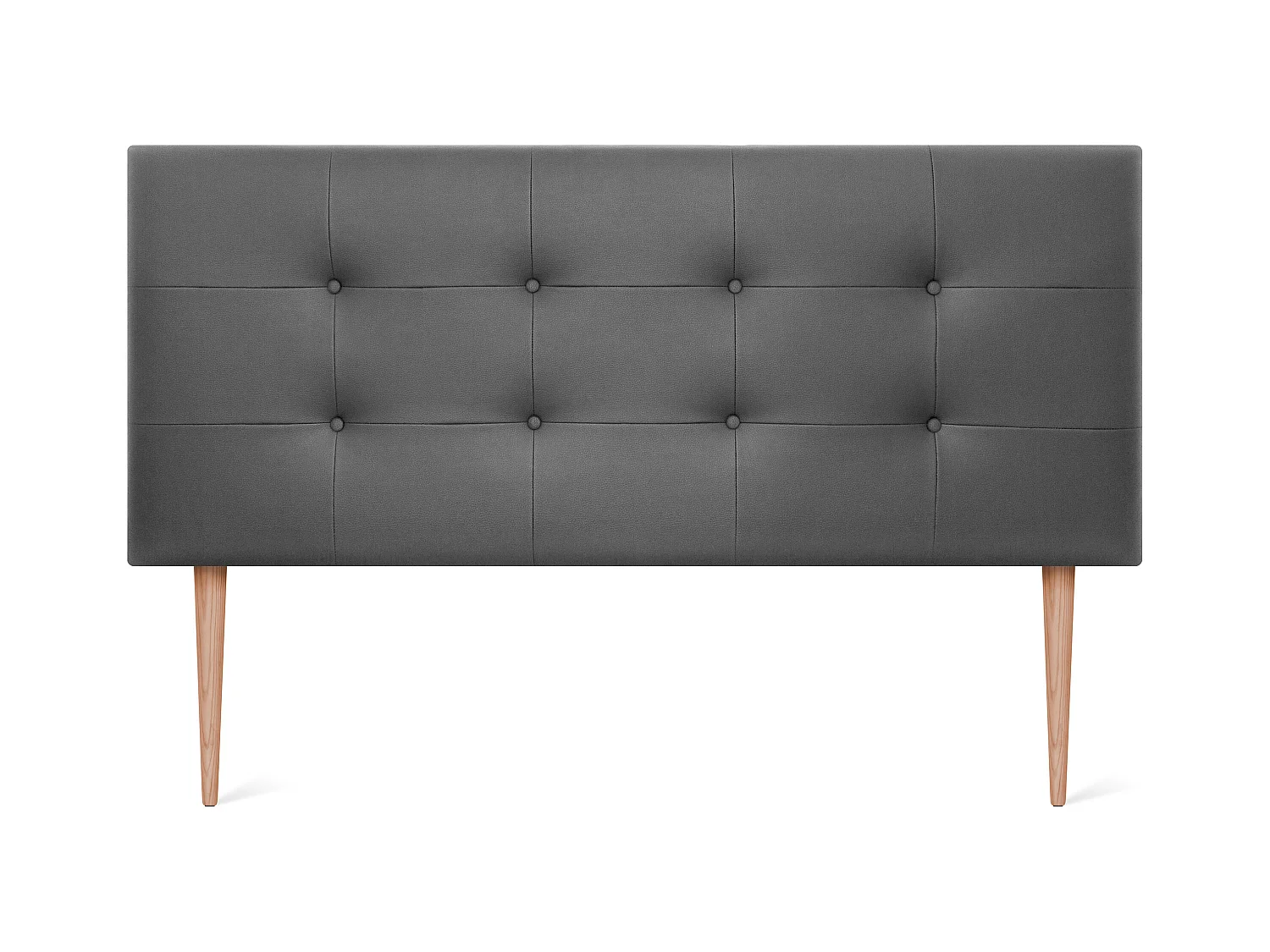 DHOME Tête de Lit en Similicuir Capitonnée 145x115cm avec Pieds Lit 135/140 - Gris