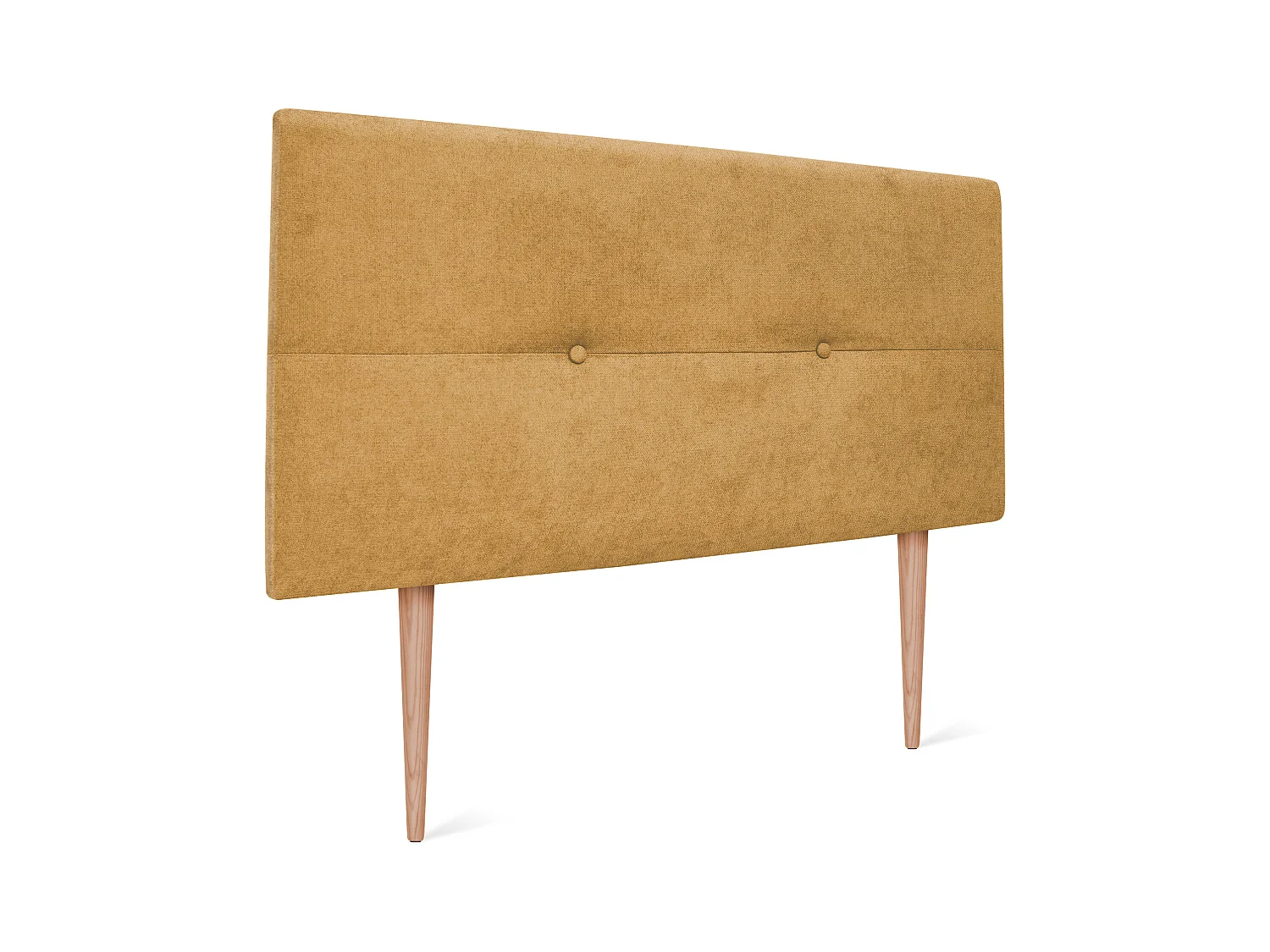 DHOME Tête de lit en tissu Aqualine avec Boutons 95x105cm avec pieds Lits 90 - Moutarde