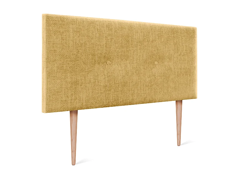 DHOME Hoofdeinde van natuurlijke wol met knopen 110x105cm met bedpoten 105 - Mosterd