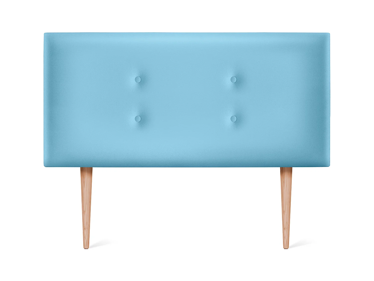 DHOME Tête de lit similicuir avec 2 rangées de boutons 95x105cm avec pieds Lits 90 - Bleu Ciel