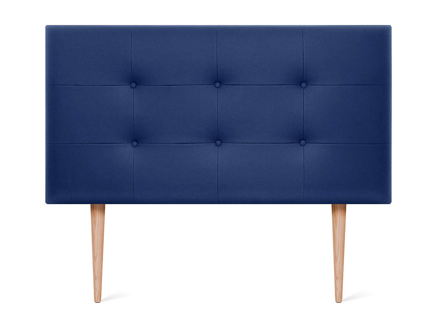 DHOME Tête de lit en Similicuir Capitonné 90x115cm avec Pieds Lits 80/90 - Bleu