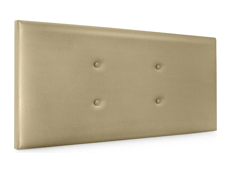 DHOME Kopfteil aus Kunstleder mit 2 Reihen Knöpfen 90x50cm Betten 80/90 - Champagner