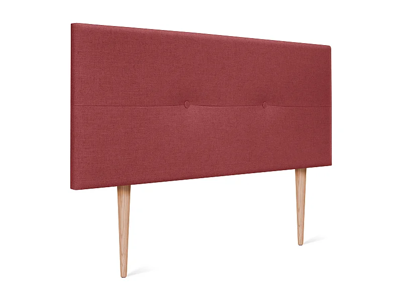 DHOME Natuurlijk Linnen Hoofdeinde met Knopen 105x105cm met Bedpoten 105 - Rood