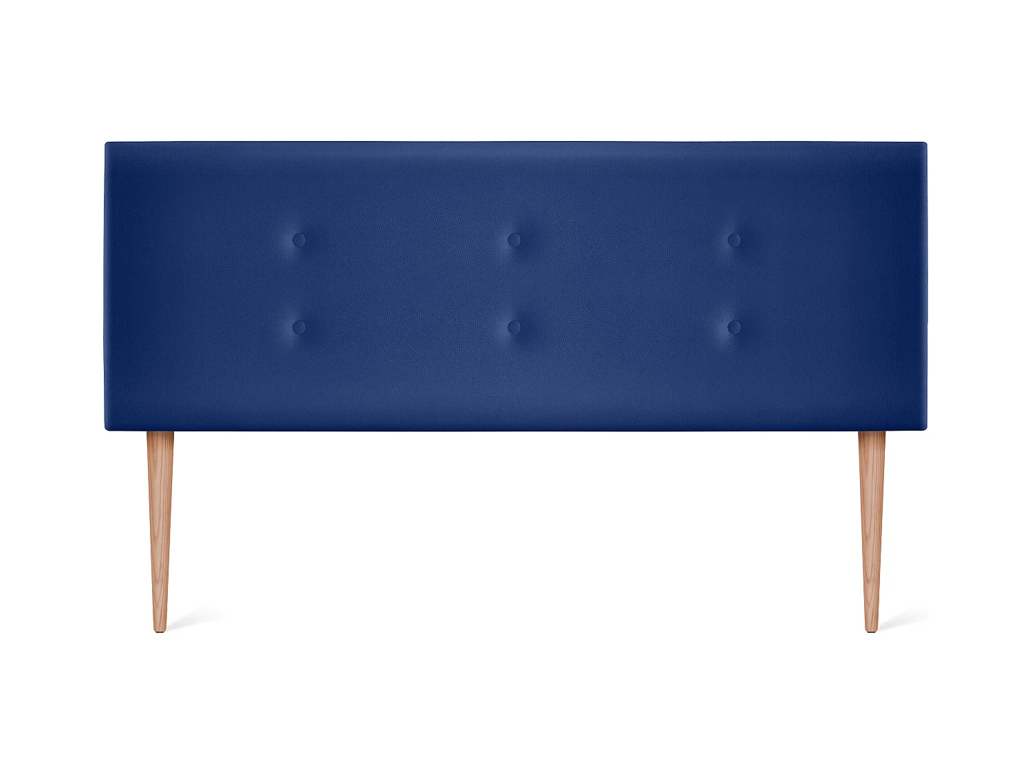 DHOME Tête de lit similicuir avec 2 rangées de boutons 135x105cm avec pieds Lits 120/135 - Bleu