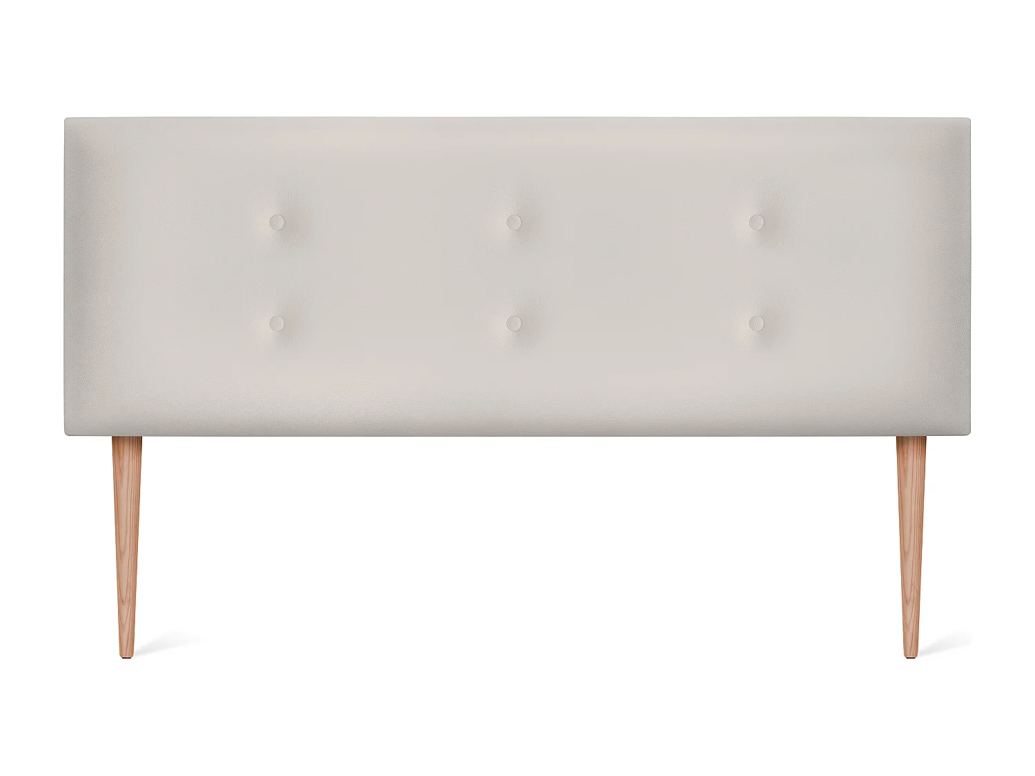 DHOME Kopfteil aus Kunstleder mit 2 Reihen Knöpfen 135x105cm Mit Beinen Betten 120/135 - Weiß Knochen