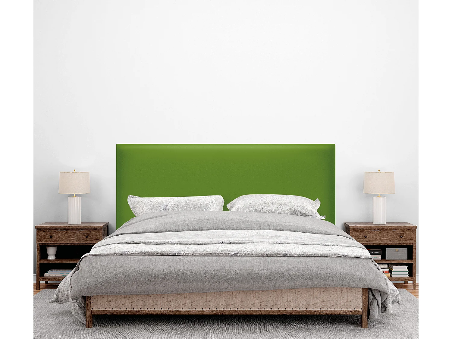 DHOME Cabeceira de  Couro sintético Liso Até o chão 160x120cm Camas 150/160 - Verde