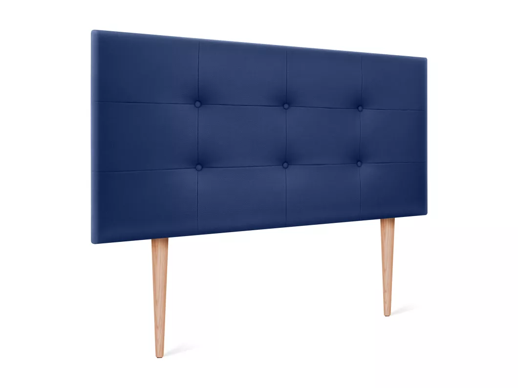 Kauf Unique DHOME getuftetes Kunstleder-Kopfteil 110 x 115 cm mit Bettbeinen 105 – Blau