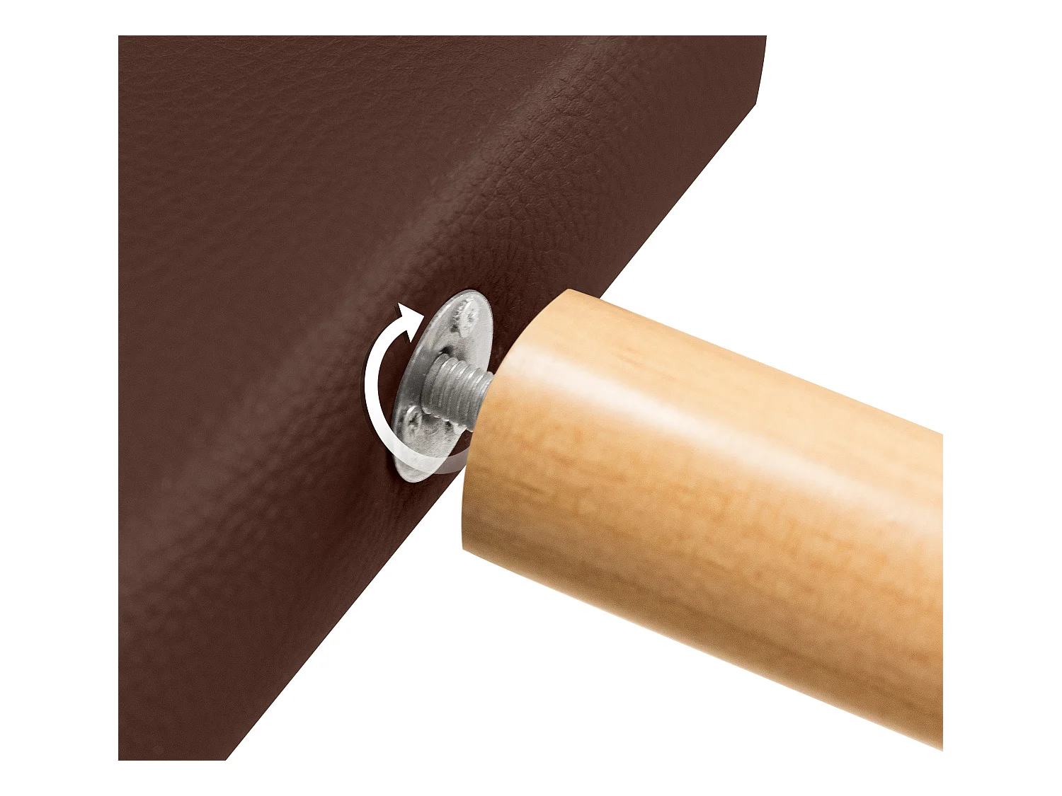 DHOME Tête de lit simili cuir lisse 110x105cm avec pieds Lits 105 - Chocolat