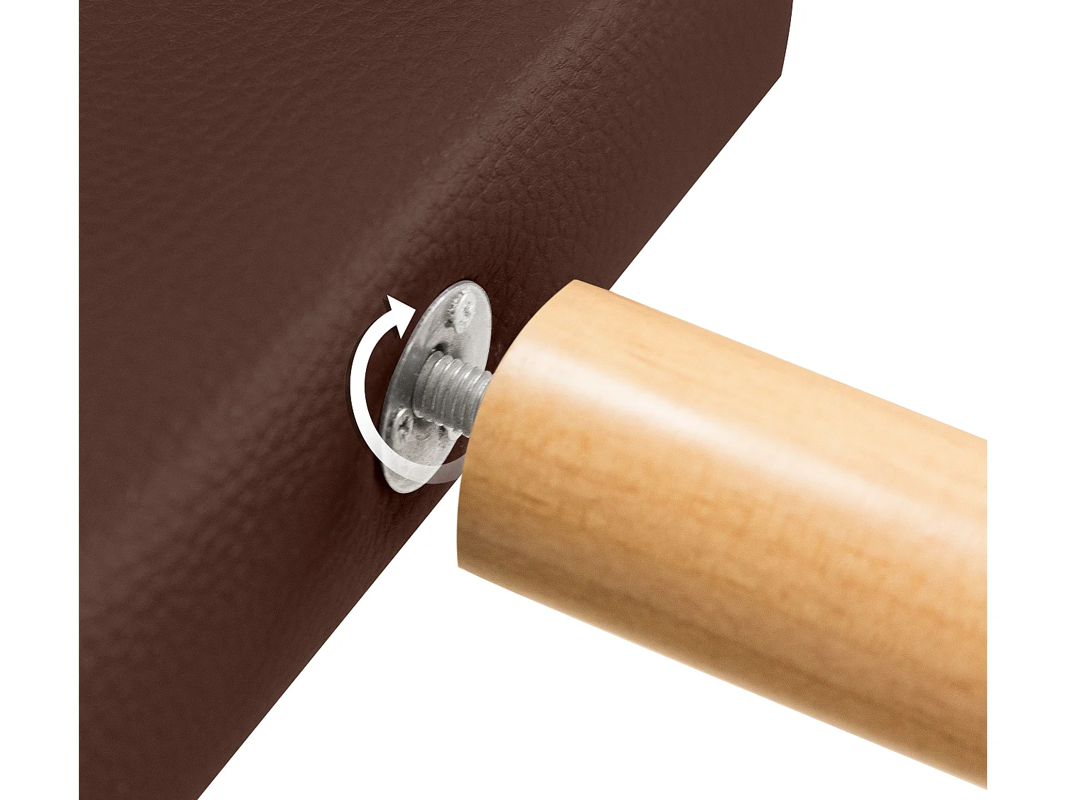 DHOME Tête de lit simili cuir lisse 110x105cm avec pieds Lits 105 - Chocolat