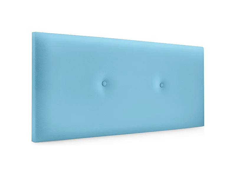 DHOME Kopfteil aus glattem Kunstleder mit Knöpfen 95x50cm Betten 90 - Hellblau