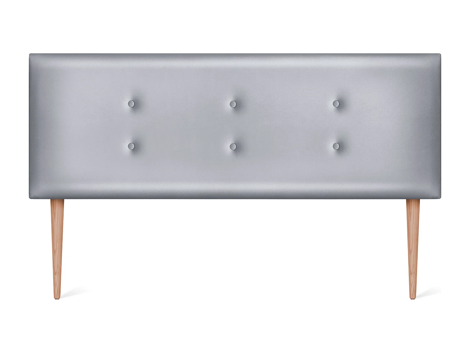 DHOME Kunstleer Hoofdbord met 2 Rijen Knopen 150x105cm met Bedpoten 150 - Zilver