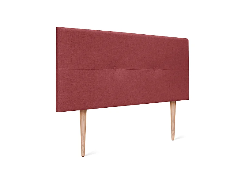 DHOME Kopfteil aus Naturleinen mit Knöpfen 95x105cm Mit Beinen Betten 90 - Rot