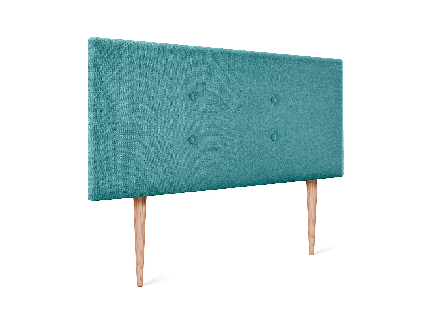 DHOME Tête de lit en tissu Aqualine avec 2 rangées de boutons 90x105cm avec pieds Lits 80/90 - Turquoise