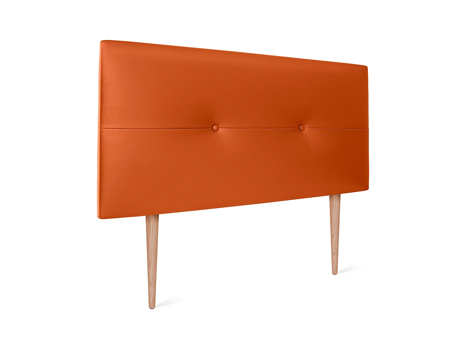 DHOME Tête de lit similicuir avec Boutons 105x105cm avec pieds Lits 105 - Orange