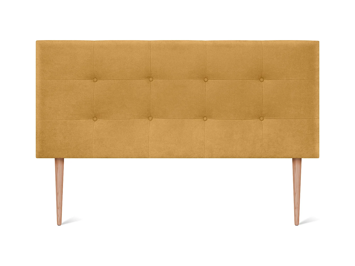 DHOME Testiera in tessuto capitonné Aqualine 145x115 cm con gambe letto 135/140 - Senape