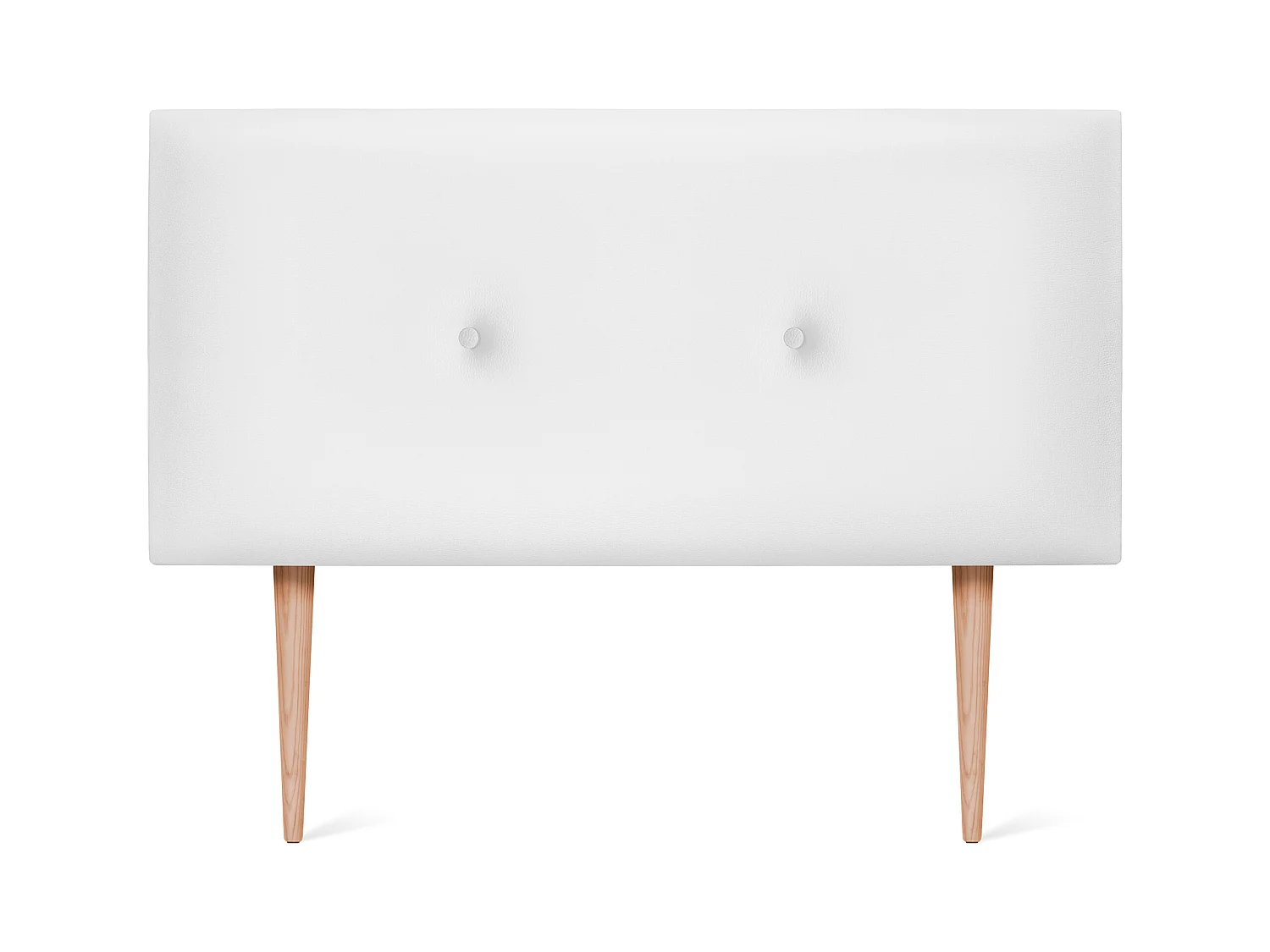 DHOME Tête de lit simili cuir lisse avec Boutons 105x105cm avec pieds Lits 105 - Blanc