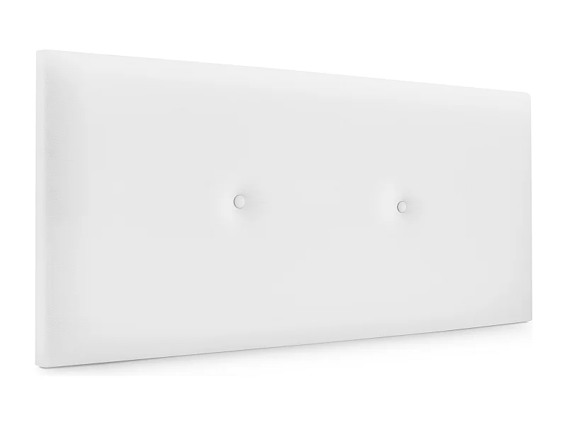 DHOME Kopfteil aus glattem Kunstleder mit Knöpfen 110x50cm Betten 105 - Weiß