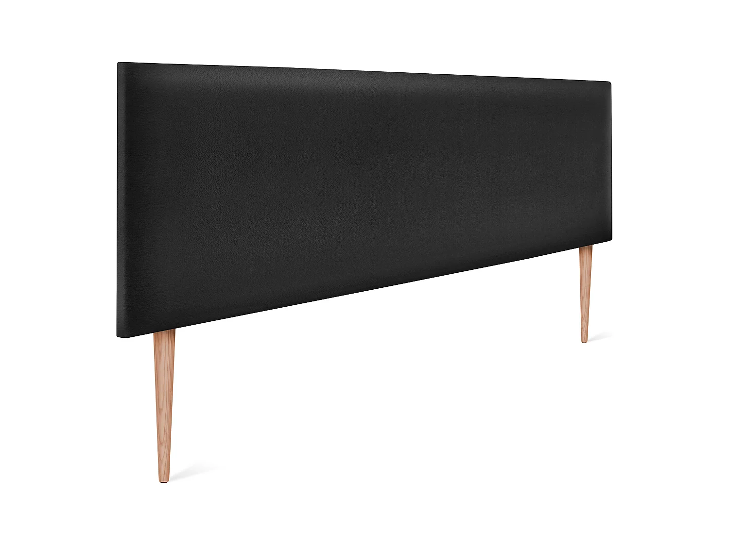 DHOME Tête de lit simili cuir lisse 135x105cm avec pieds Lits 120/135 - Noir