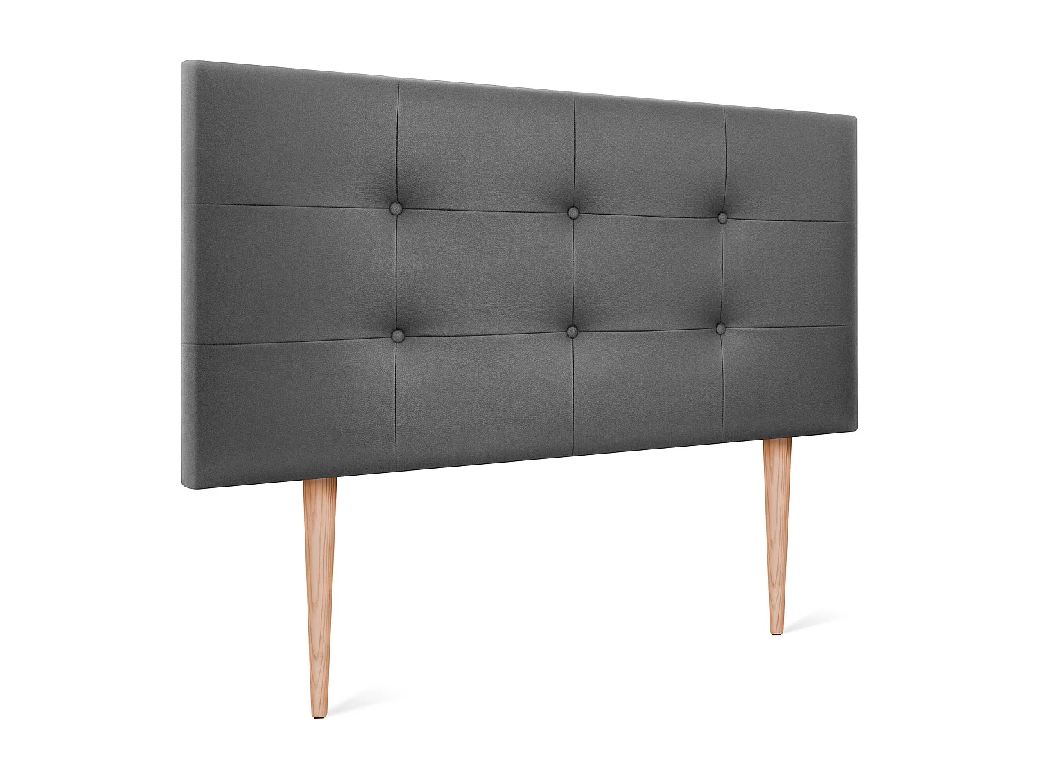 DHOME Testiera imbottita in ecopelle 95x115 cm con gambe letto 90 - Grigio