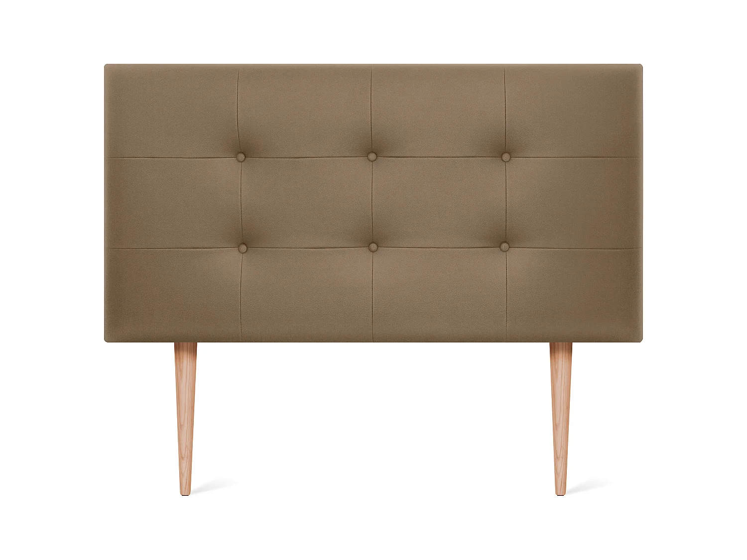 DHOME Tête de lit en Similicuir Capitonné 90x115cm avec Pieds Lits 80/90 - Marron Clair