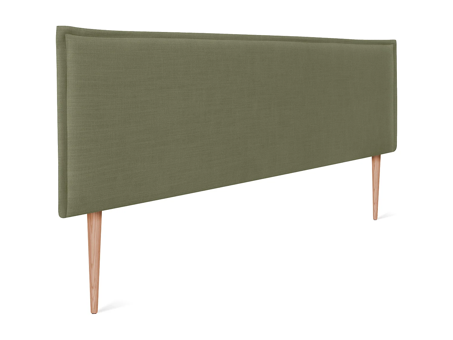 DHOME Tête de lit en lin naturel lisse avec garniture 135x105cm avec pieds Lits 120/135 - Vert