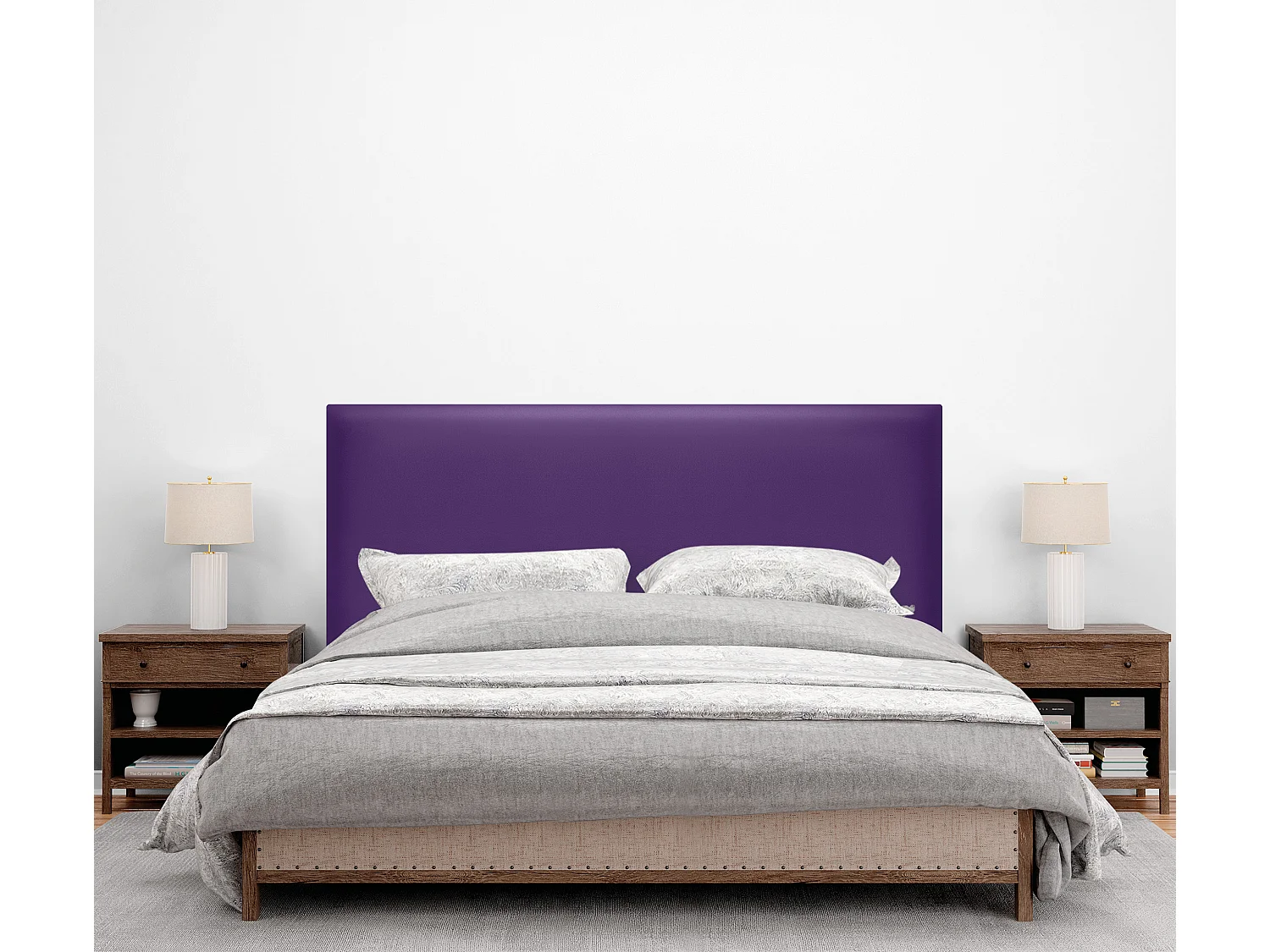 DHOME Cabeceira de  Couro sintético Liso Até o chão 135x120cm Camas 120/135 - Lilás