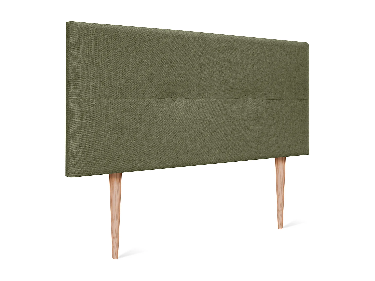 DHOME Kopfteil aus Naturleinen mit Knöpfen 110x105cm Mit Beinen Betten 105 - Grün