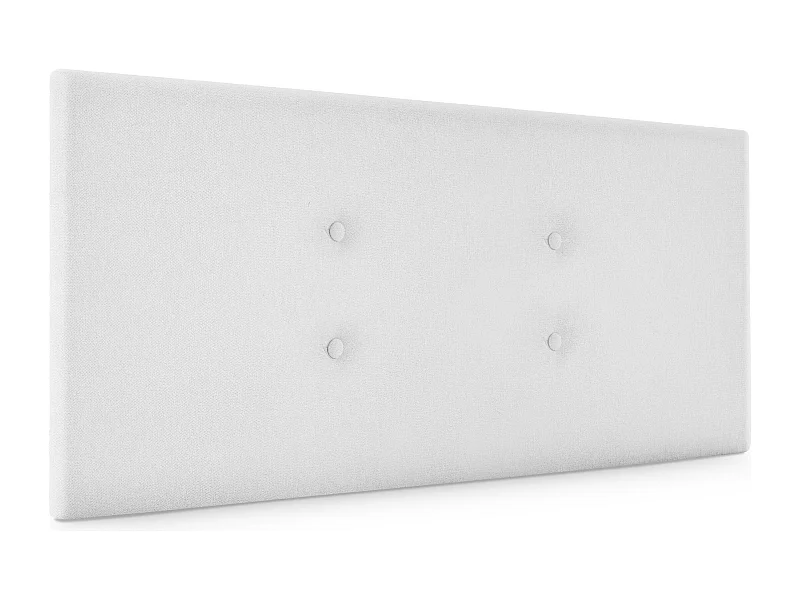 DHOME Tête de lit en tissu Aqualine avec 2 rangées de boutons 110x50cm Lits 105 - Blanc