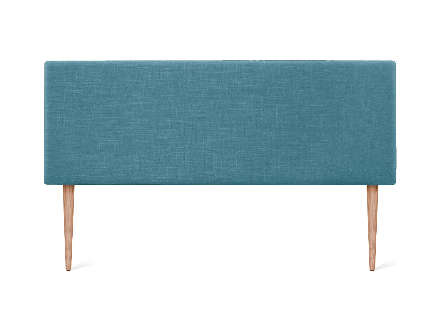 DHOME Tête de lit en lin naturel lisse 135x105cm avec pieds Lits 120/135 - Turquoise