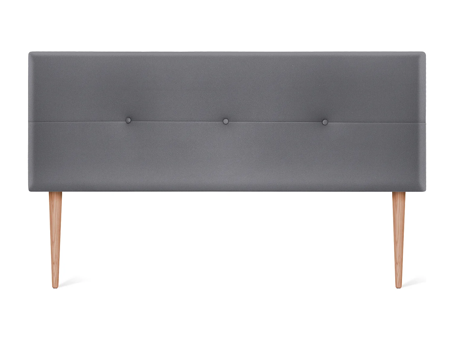 DHOME Cabeceira de  Couro sintético com Botões 135x105cm com Pernas Camas 120/135 - Cinza