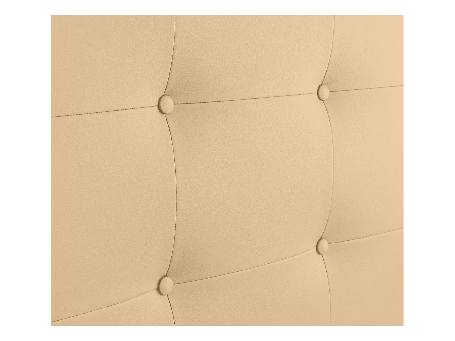 DHOME Getuft kunstleer hoofdeinde 110x115cm met bedpoten 105 - Vanille