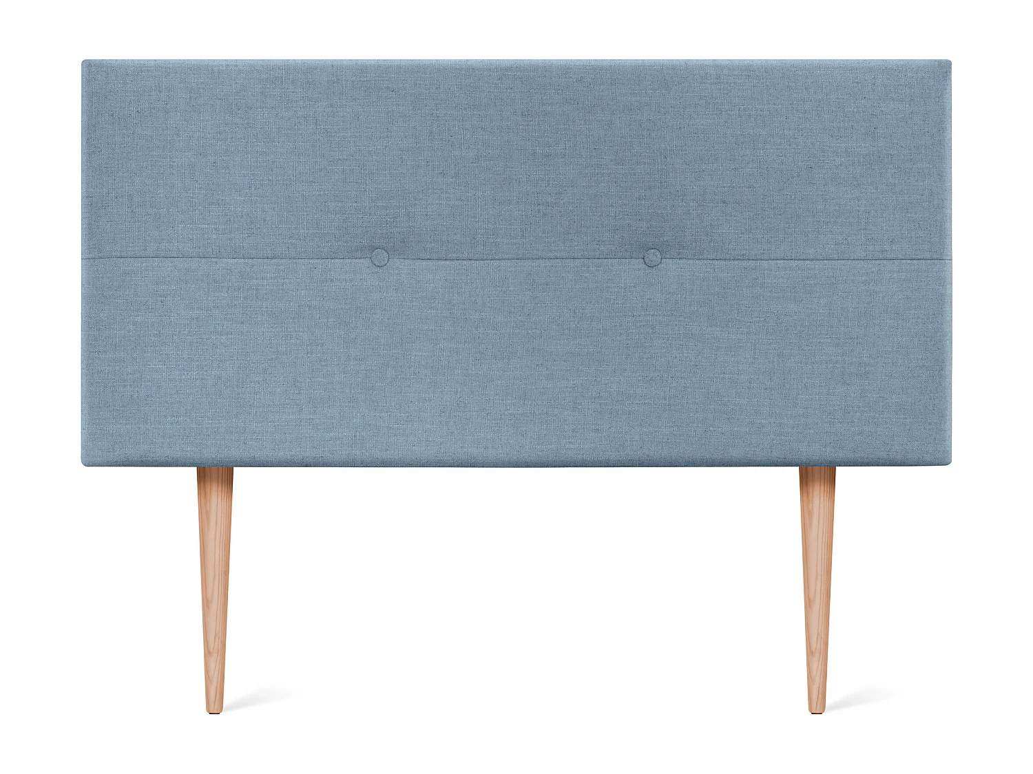 DHOME Natuurlijk Linnen Hoofdeinde met Knopen 110x105cm met Bedpoten 105 - Blauw