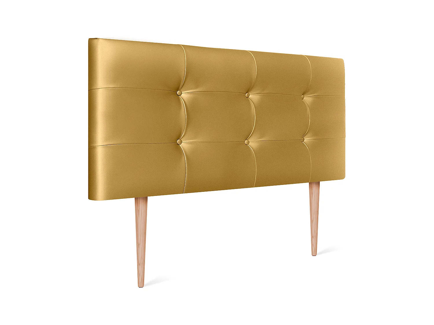 DHOME Tête de lit en Similicuir Capitonné 90x115cm avec Pieds Lits 80/90 - Doré