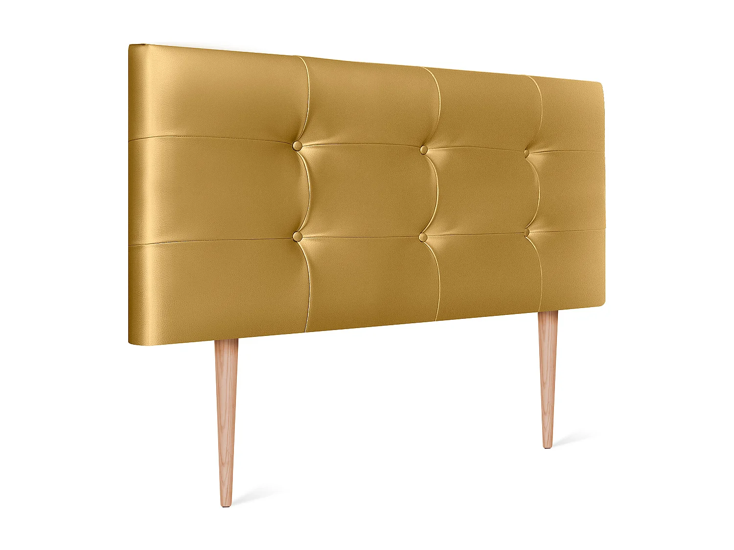 DHOME Tête de lit en Similicuir Capitonné 90x115cm avec Pieds Lits 80/90 - Doré