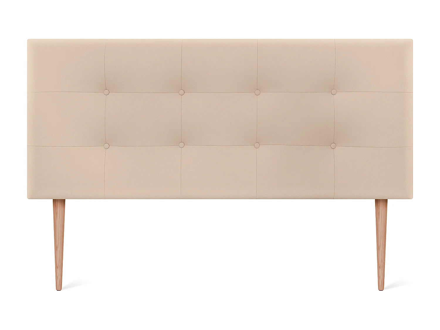 DHOME Tête de Lit en Similicuir Capitonnée 160x115cm avec Pieds Lit 150/160 - Beige