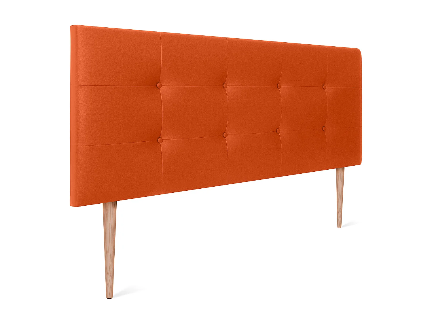 DHOME Testiera capitonnè in ecopelle 160x115 cm con gambe letto 150/160 - Arancione