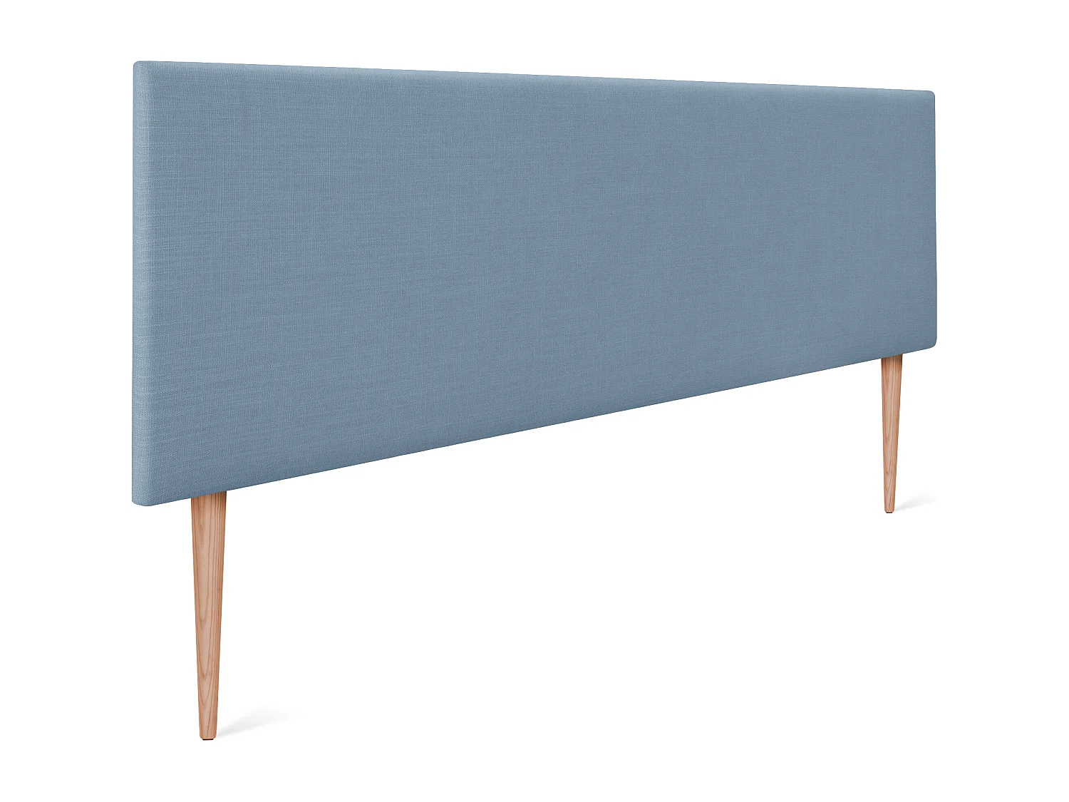 DHOME Tête de lit en lin naturel lisse 150x105cm avec pieds Lits 150 - Bleu