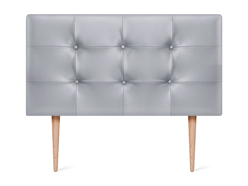 DHOME Getuft kunstleer hoofdeinde 105x115cm met bedpoten 105 - Zilver