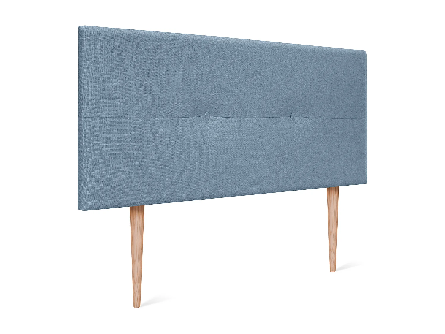 DHOME Natuurlijk Linnen Hoofdeinde met Knopen 95x105cm met Bedpoten 90 - Blauw