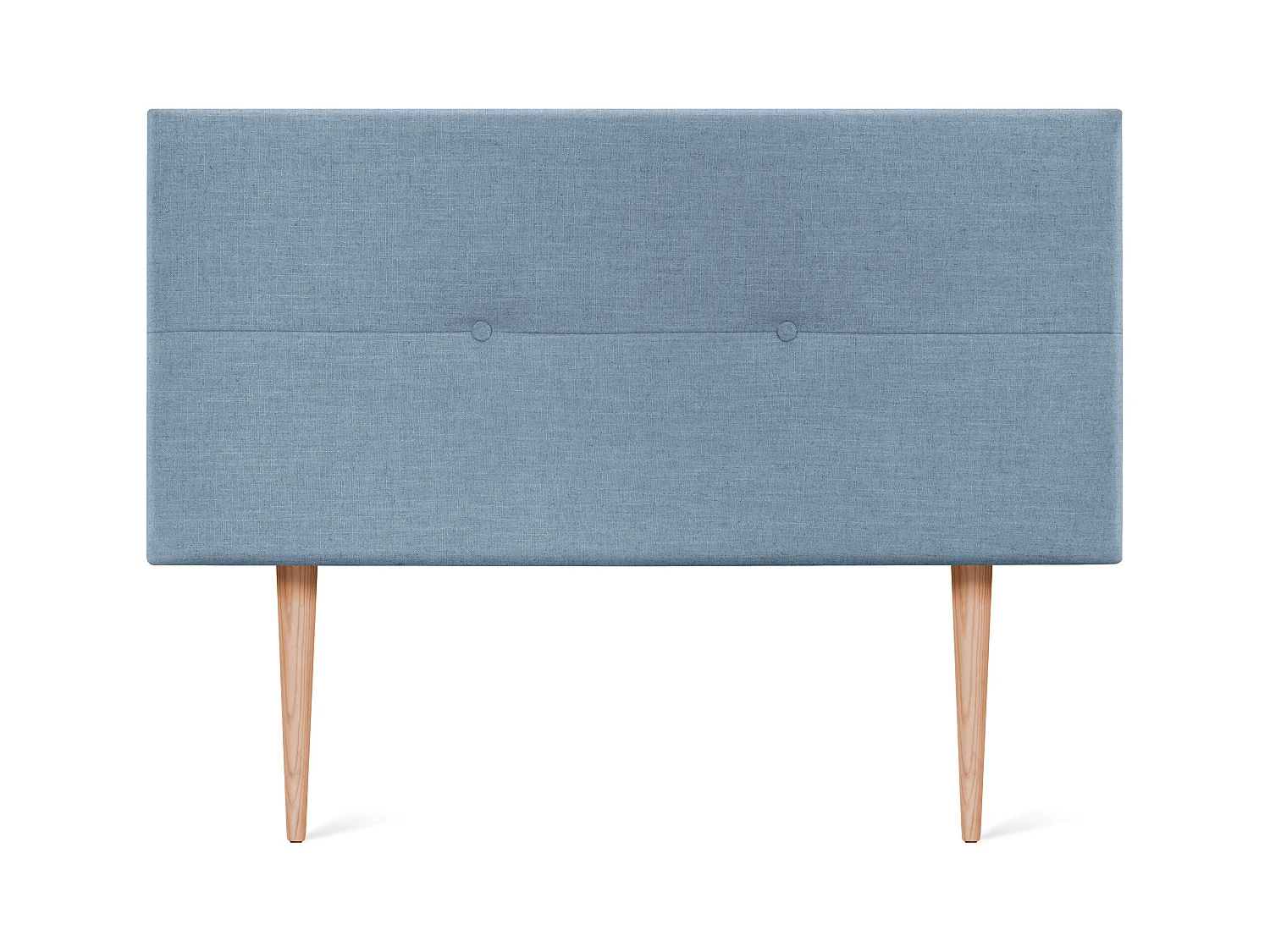 DHOME Natuurlijk Linnen Hoofdeinde met Knopen 95x105cm met Bedpoten 90 - Blauw