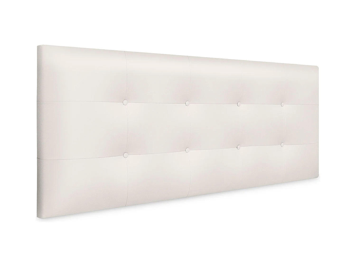 DHOME Tête de Lit en Similicuir Capitonnée 145x60cm Lit 135/140 - Blanc Ivoire